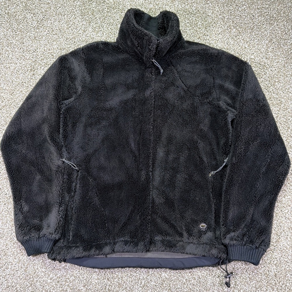 Mountain Hardwear Jacket Women Small Black Logo Monkey Fleece Full Zip Deep Pile